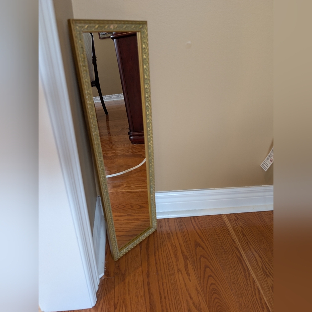 Vintage gold floral mirror 25x7 inches